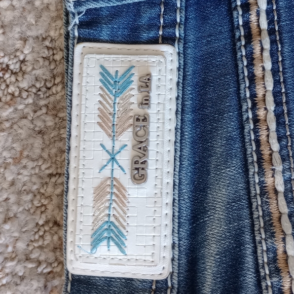 Grace in LA rhinestone bling jeans - Picture 2 of 10